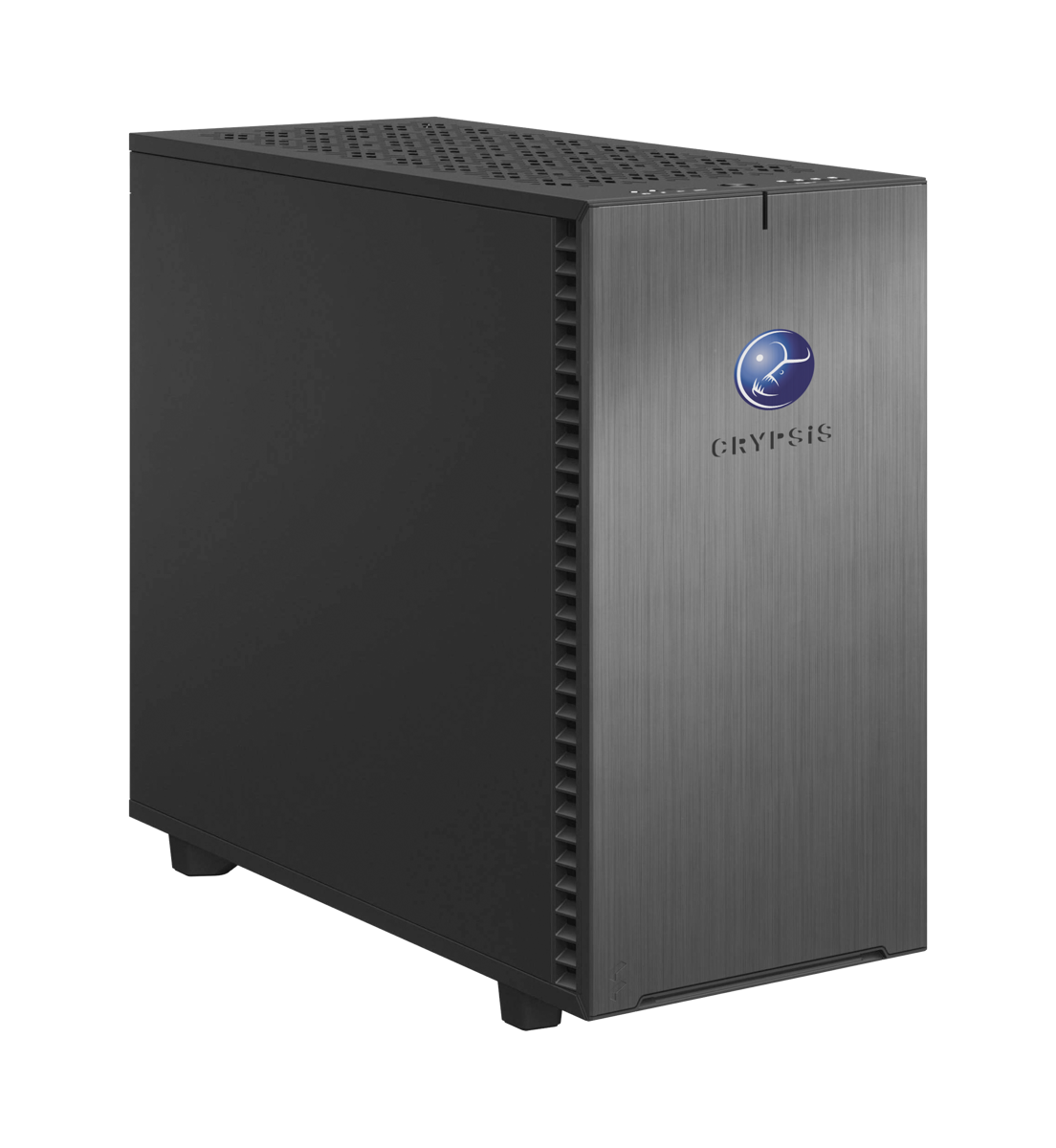 desktop workstation elevated quarter view