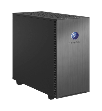 desktop workstation elevated quarter view
