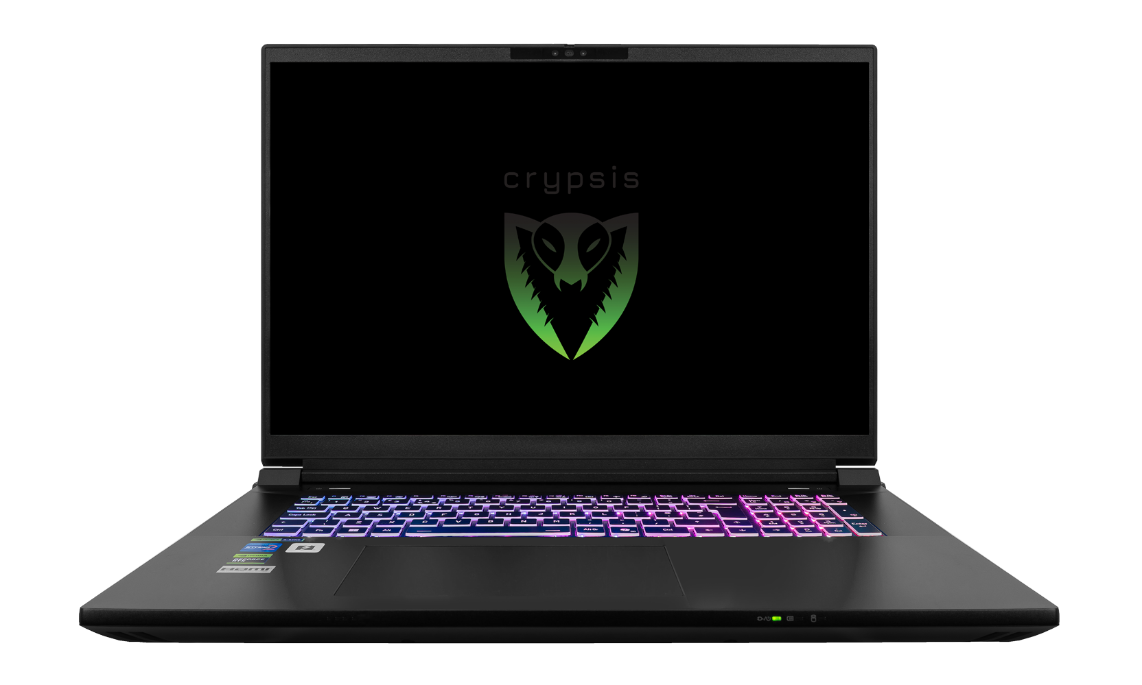 Open laptop workstation showing Crypsis Mantis Logo