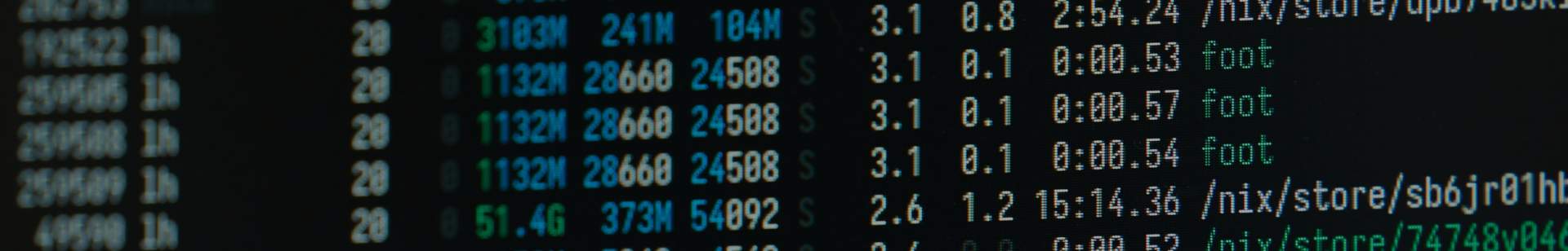 banner view showing programming text